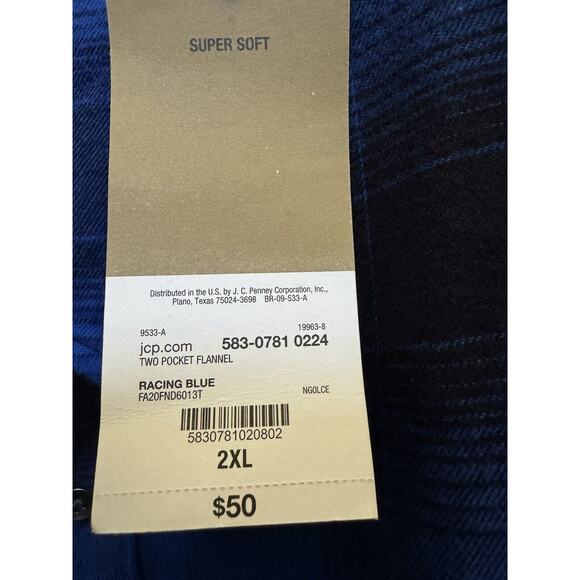 Men's Foundry Button Front Long Sleeve Flannel Shirt Plaid Size 2XL - Picture 2 of 10